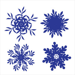 Set of snowflakes laser cut pattern for christmas vector