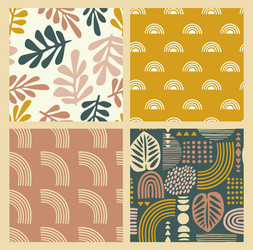 Abstract Leaf Patterns vector image