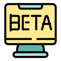 beta software displaying on desktop computer vector image