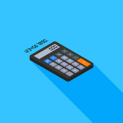 calculator and digital number right view icon vector image