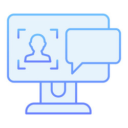 user on computer monitor flat icon authorization vector image