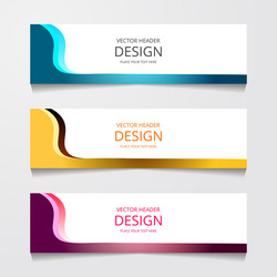 abstract design banner web template with three vector image