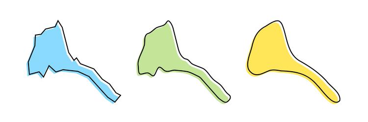 eritrea country map in three levels vector image