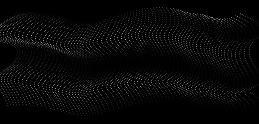 flowing dot particles wave 3d curve pattern blue vector image