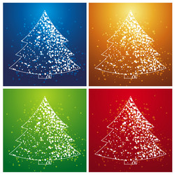 Four christmas trees vector