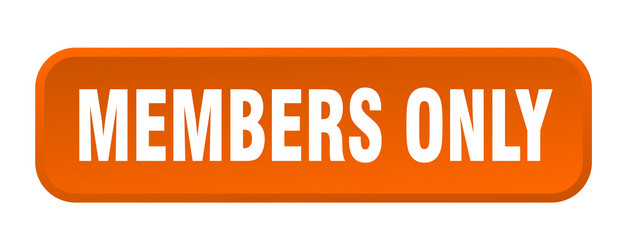 members only button square 3d push vector image