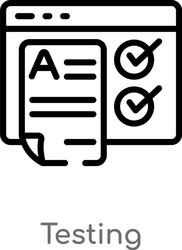 outline testing icon isolated black simple line vector image