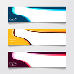 abstract design banner web template with three vector image