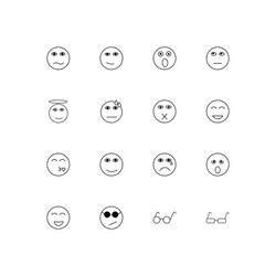 emoticons linear thin icons set outlined simple vector image