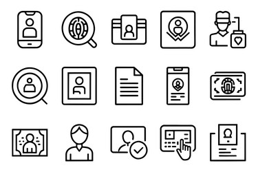 id card verification document fingerprint related vector image