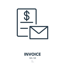 Invoice icon receipt bill paid vector