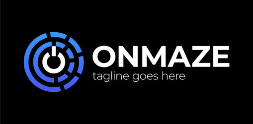 On Button Initial O Logo vector image