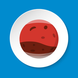 planet mars icon in flat style on round button vector image