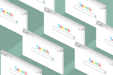 set of open tabs on the internet search isometric vector image
