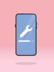 smartphone wrench spanner loading progress bar vector image