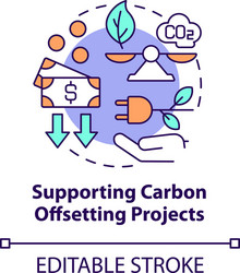 supporting carbon offsetting projects concept icon vector image