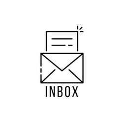 thin line email inbox with envelope vector