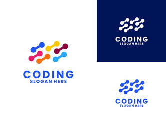abstract coding logo design modern code vector image