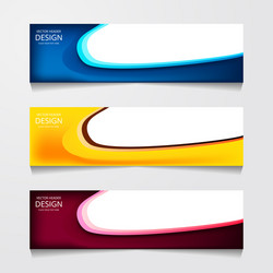 abstract design banner web template with three vector image