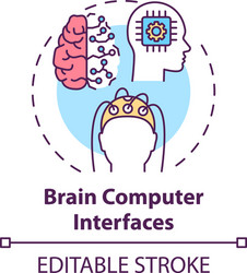 brain computer interfaces concept icon vector