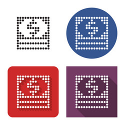 Dotted icon banknotes pack in four variants vector