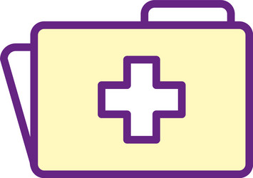 isolated cross inside file line and fill style vector image