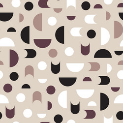 Mid century pattern with simple geometric shapes vector