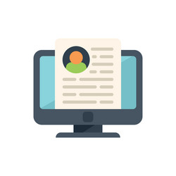 monitor system icon flat platform database vector image