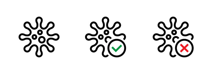 pathogenic viruses causing icons set editable line vector image