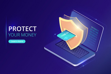 Protecting money concept online banking security vector