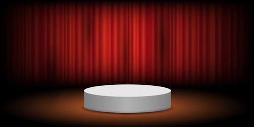 red abstract studio with stand3d style mockup vector image
