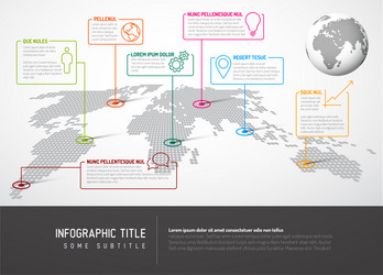 world map with pointer marks and iconsconcept vector