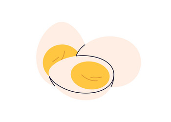 boiled chicken eggs cut halves and peeled whole vector