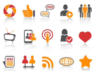 orange and red color series social networking vector image