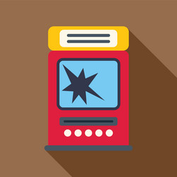 red retro arcade game machine with broken screen vector image
