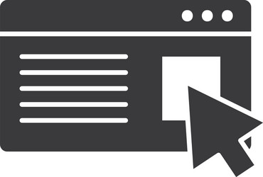 web page with arrow cursor icon silhouette style vector image