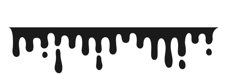 Black ink flow pattern dripping horizontal border vector