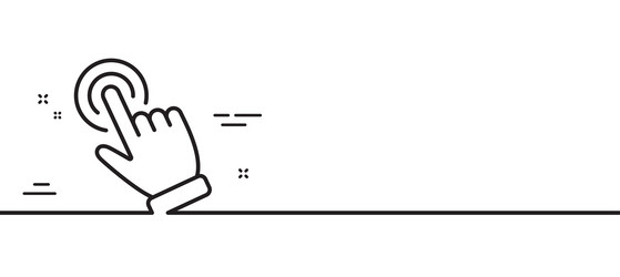 hand cursor line icon click action sign vector image