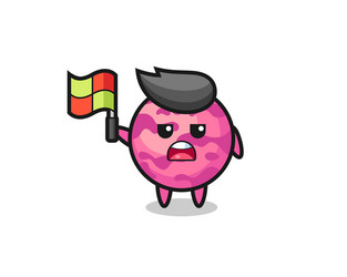 ice cream scoop character as line judge putting vector image