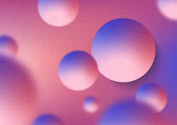 Pink background of 3d sphere shapes vector