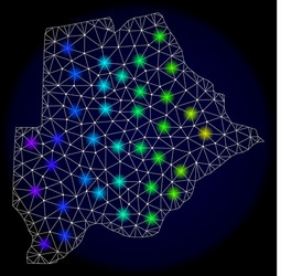 Polygonal network mesh map botswana vector