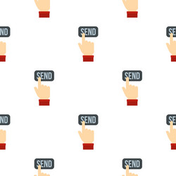 send button and hand pattern flat vector image