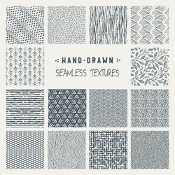 Set of hand drawn marker and ink patterns vector