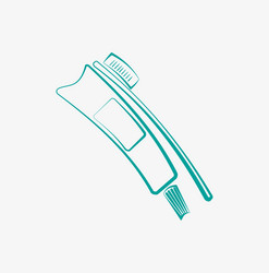Toothbrush and toothpaste Royalty Free Vector Image