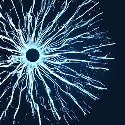 array with dynamic particles 3d technology style vector image
