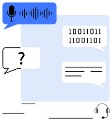 conversational ai with binary code speech vector image