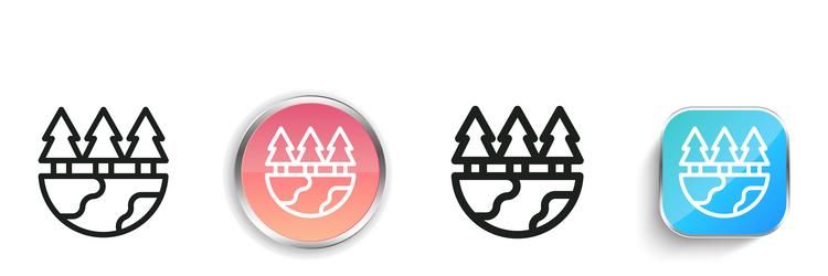 forest icon thin linear regular and button style vector image