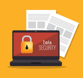 laptop security data server document vector image