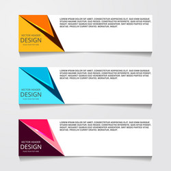 abstract design banner web template with three vector image
