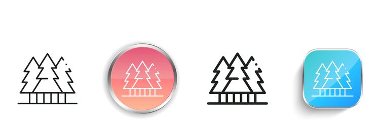 forest icon thin linear regular and button style vector image